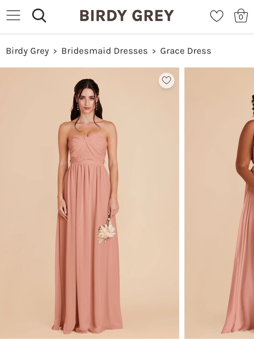Birdy Grey Grace Chiffon Bridesmaid Dress in Desert Rose